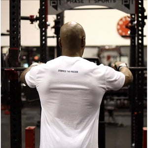 Traditional White T Shirt w/ Navy P1 Logo
